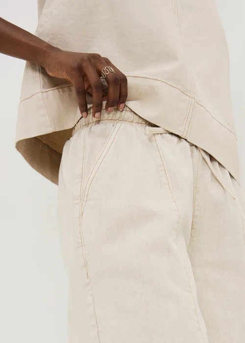 Ecru Denim Jogger Jeans - 22 Image 3