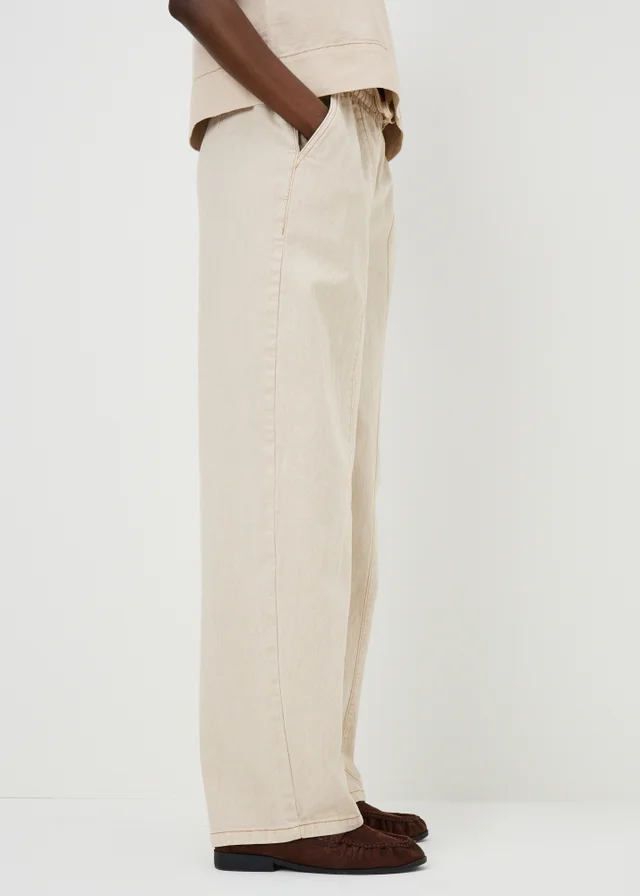 Ecru Denim Jogger Jeans