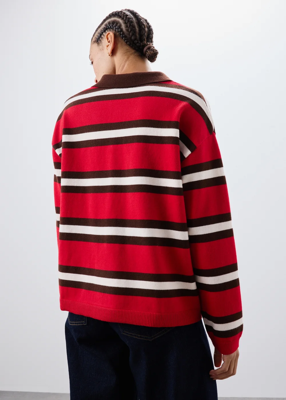 Red Striped Rugby Jumper - XS Image 2