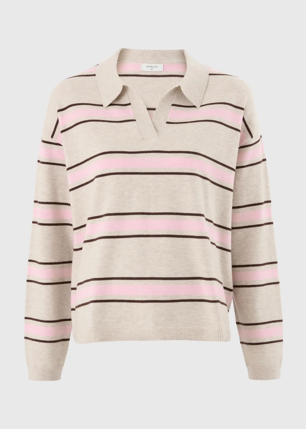 Oatmeal Striped Rugby Jumper - XS Image 1