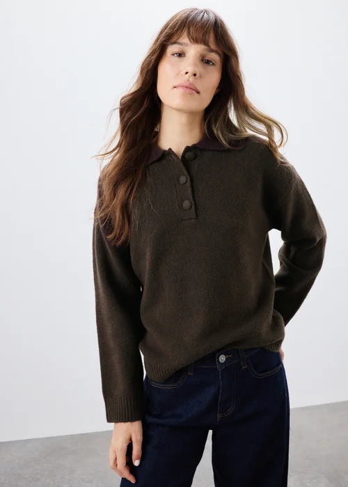Chocolate Open Collar Shirt - XS Image 1
