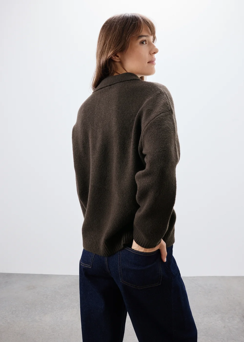 Chocolate Open Collar Shirt - XS Image 2