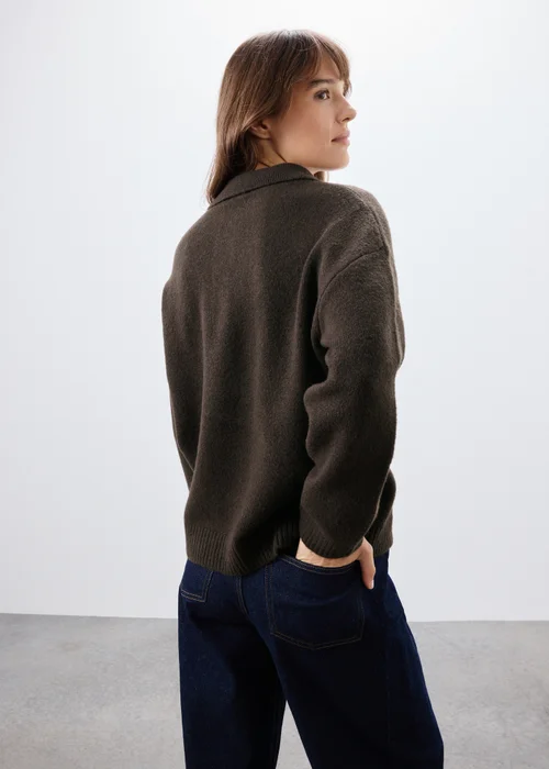 Chocolate Open Collar Shirt - XS Image 2