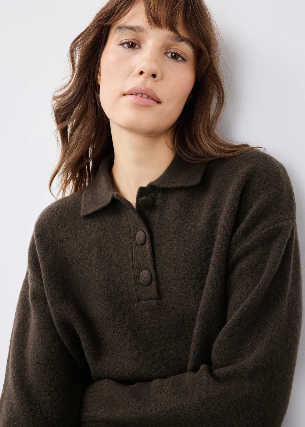 Chocolate Open Collar Shirt - XS Image 3