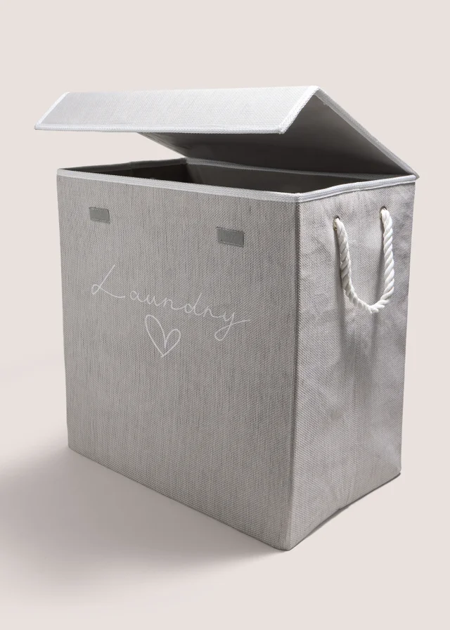 Grey Fabric Laundry Basket