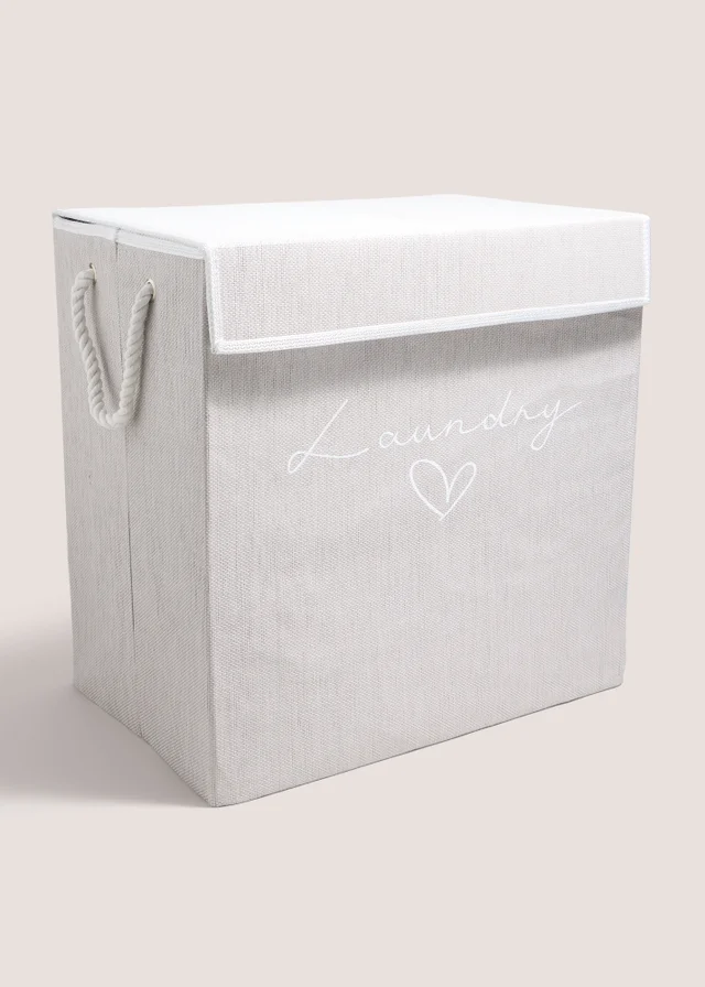 Grey Fabric Laundry Basket