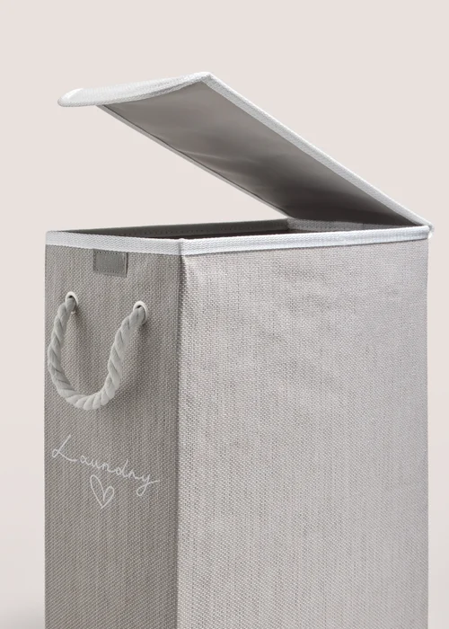 Grey Narrow Laundry Basket Image 2