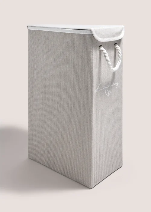 Grey Narrow Laundry Basket Image 1