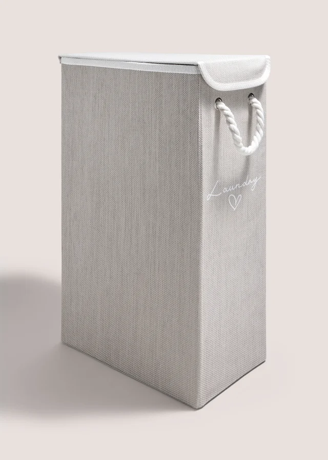 Grey Narrow Laundry Basket