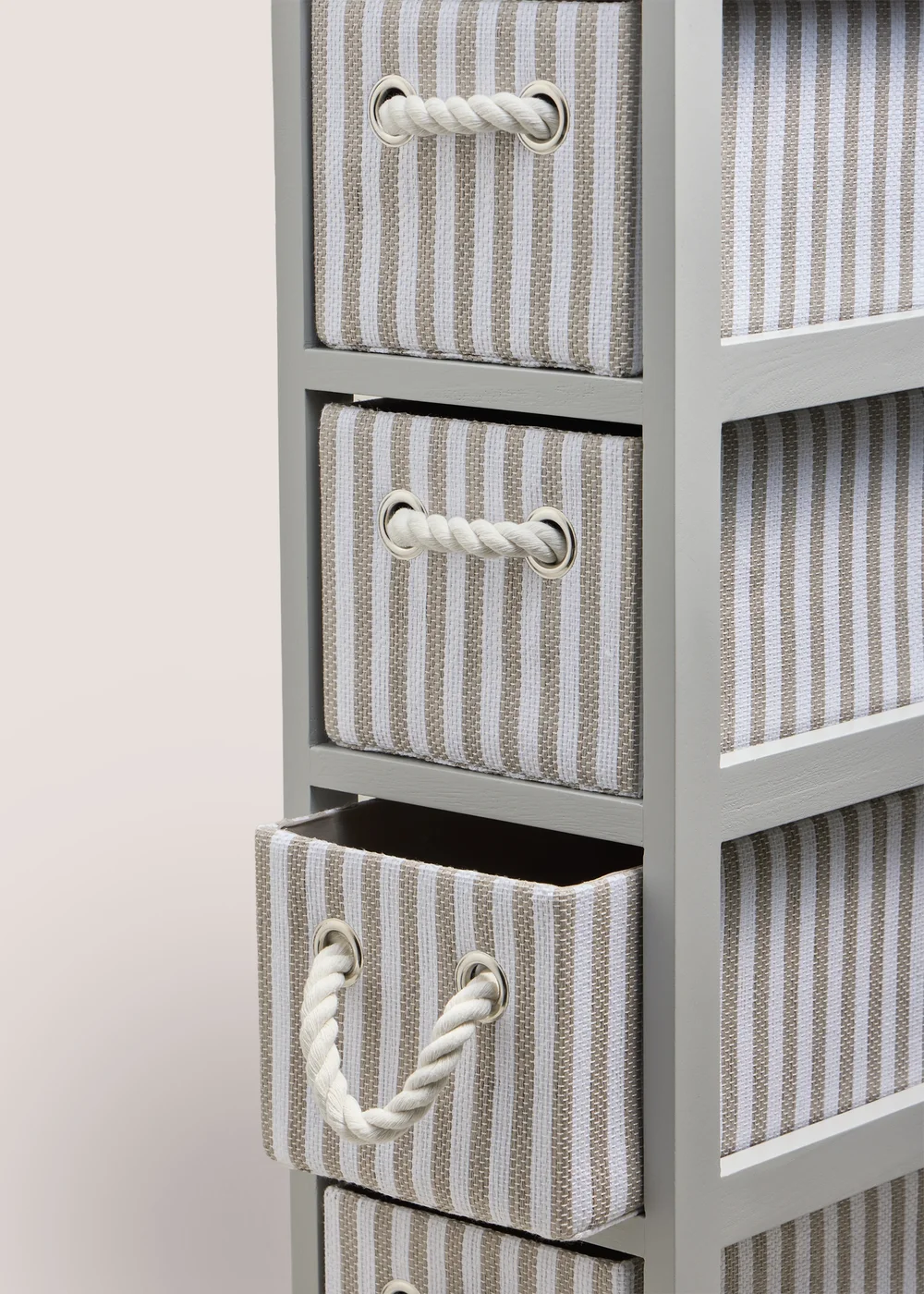 Grey Stripe Tall Drawers Image 2