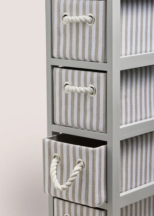 Grey Stripe Tall Drawers Image 2
