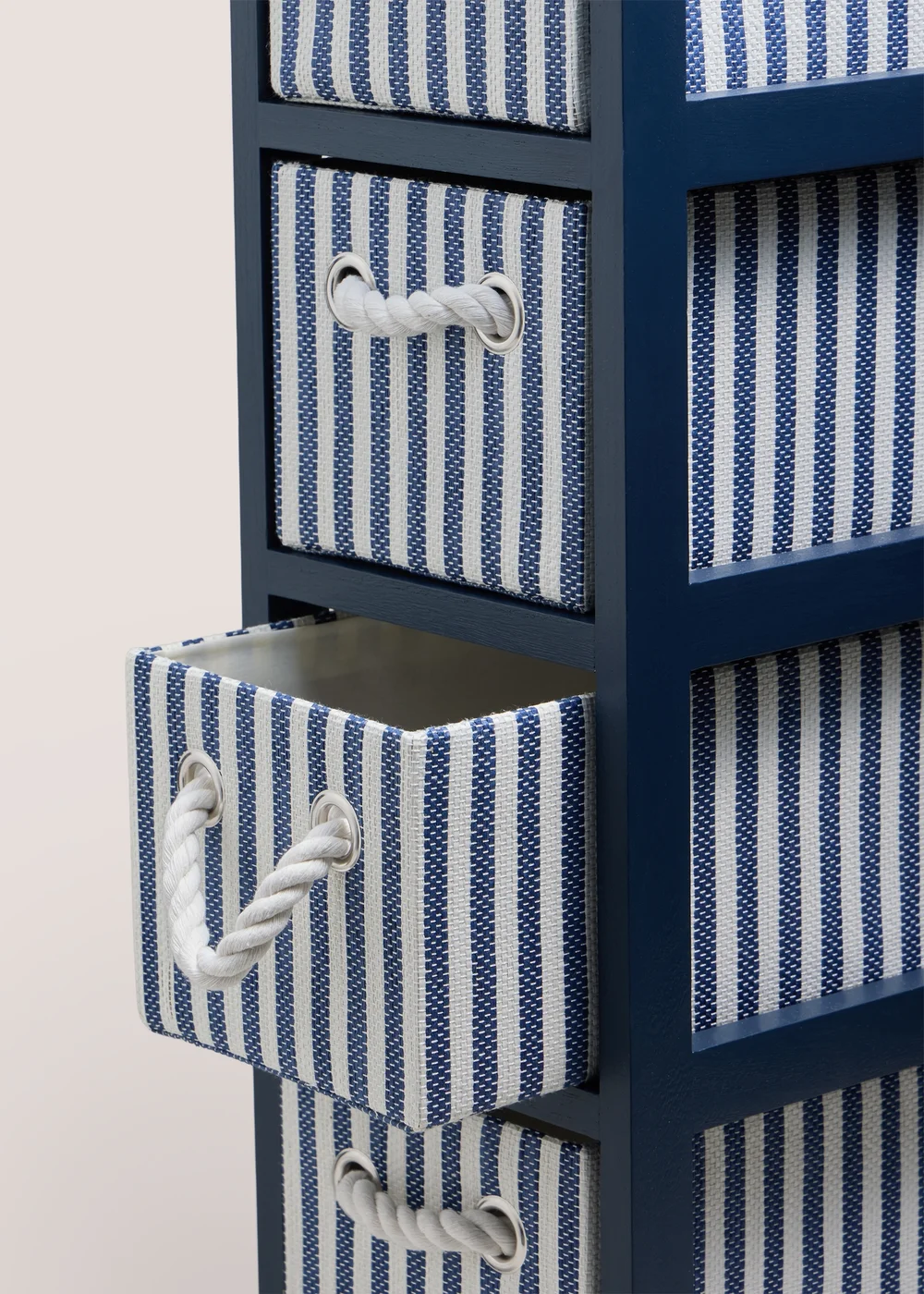 Navy Striped Tall Drawers Image 2