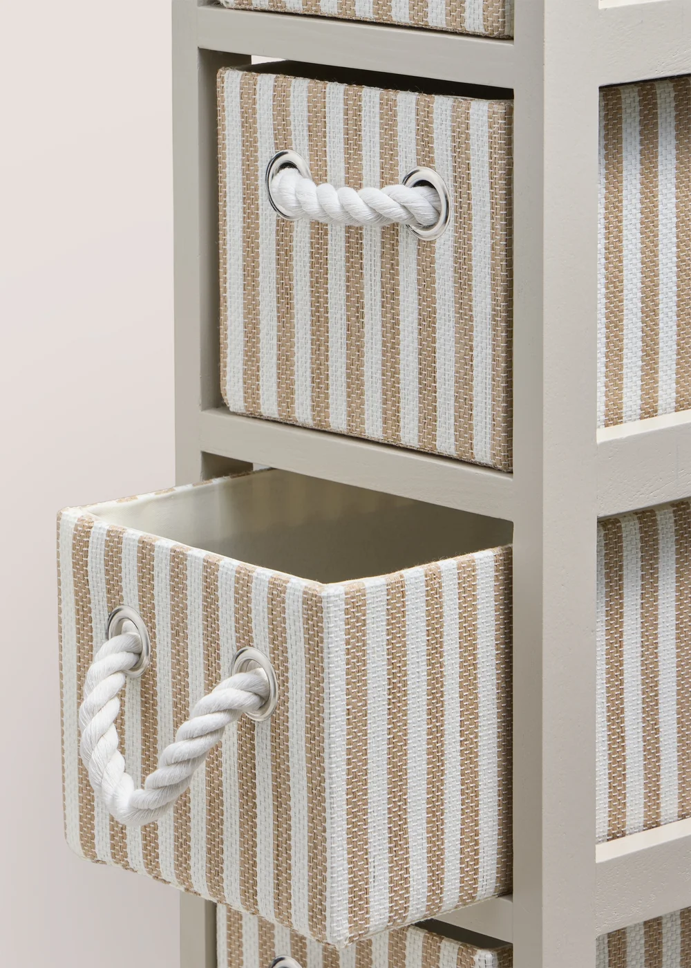 Neutral Stripe Tall Drawers Image 2