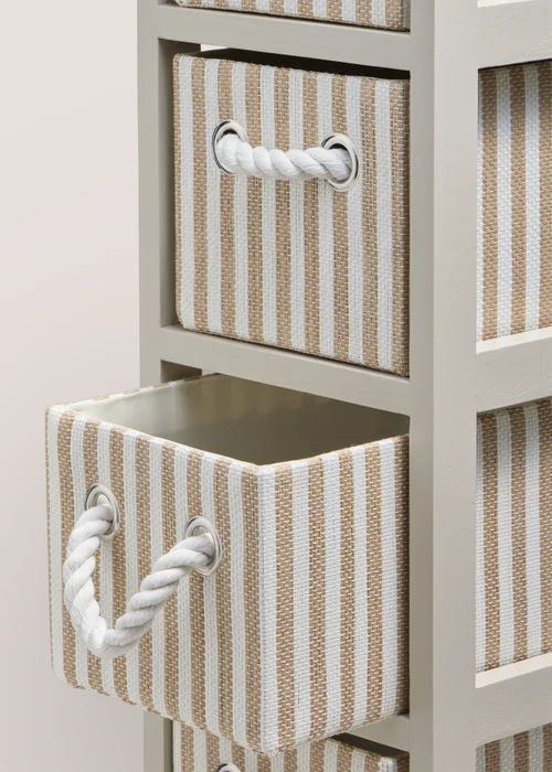Neutral Stripe Tall Drawers Image 2