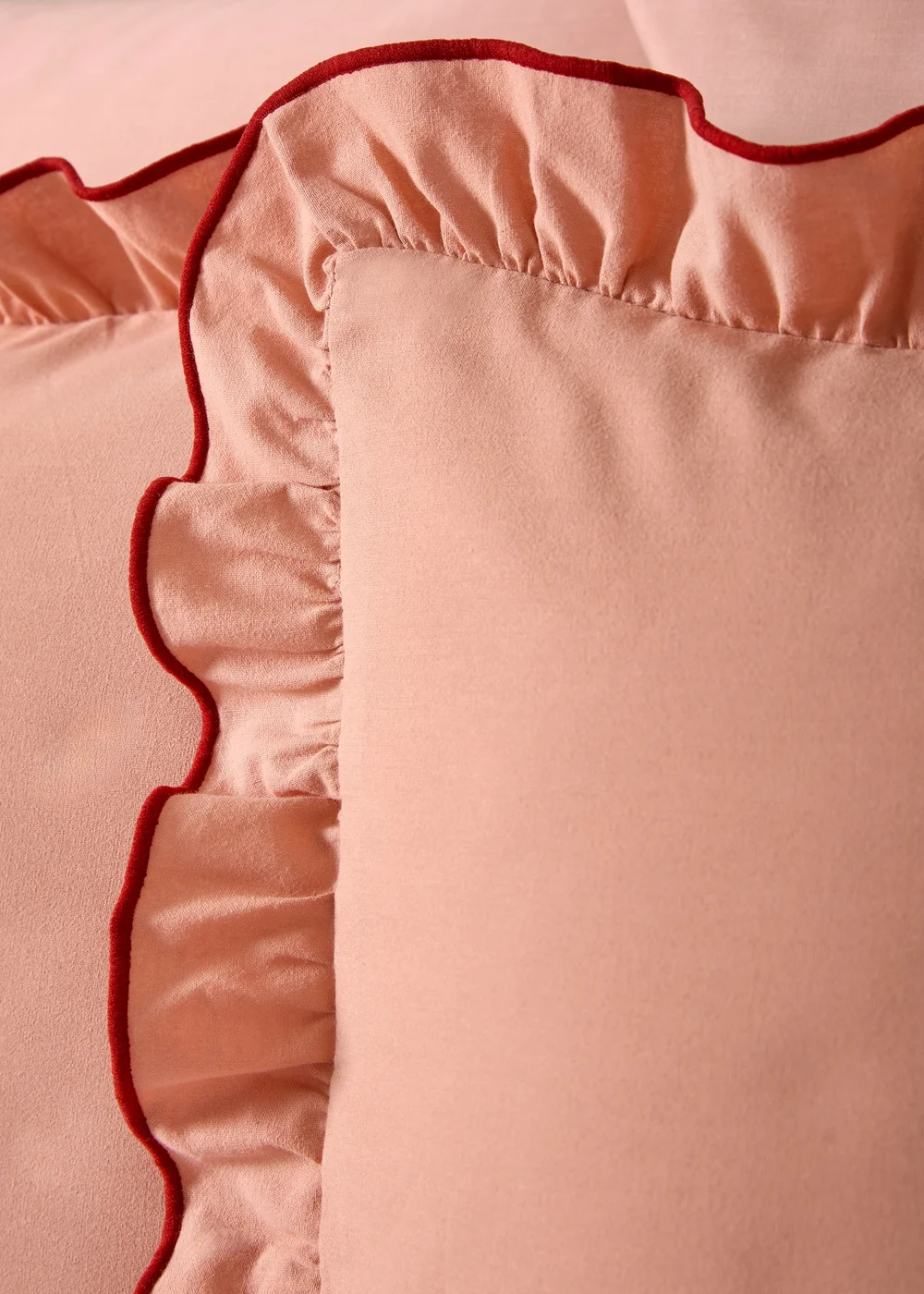 Pink Embroidered Frill Duvet Set - Single Image 2