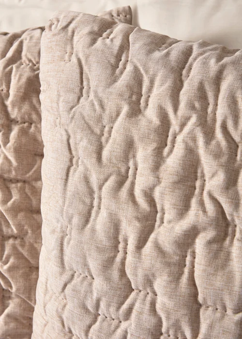 Natural Ruched Textured Duvet Set - Double Image 2