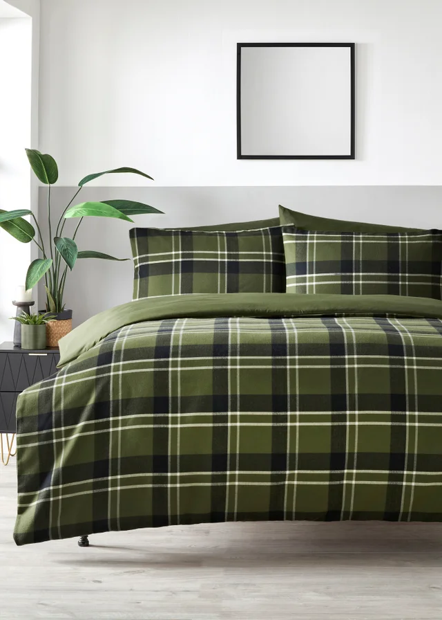 Green Check Duvet Set