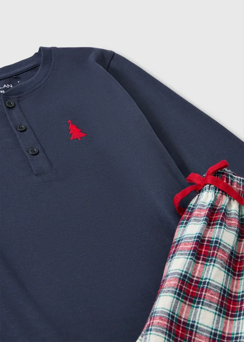 Boys Navy Check Christmas Pyjama Set (1-13Yrs) - 1-1.5 Yrs Image 2