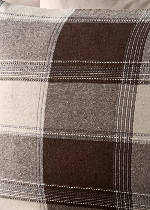 Brown Woven Check Duvet Set - Double Image 2