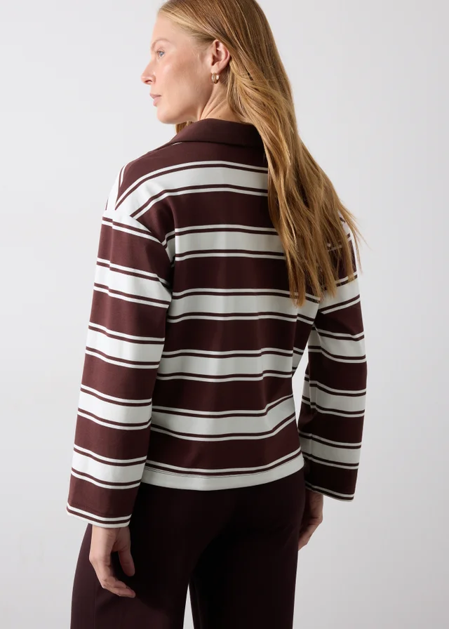 Chocolate Brown Stripe Rugby T-Shirt