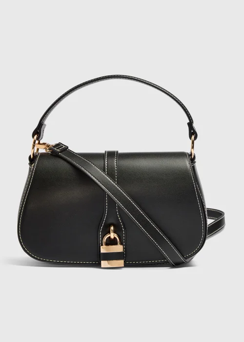 Black Padlock Cross Body Bag - One Size Image 1