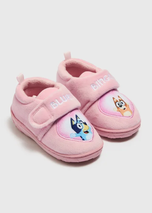 Girls Pink Bluey Cupsole Slippers - 4 Infants Image 1