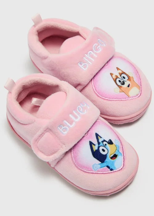 Girls Pink Bluey Cupsole Slippers - 4 Infants Image 2