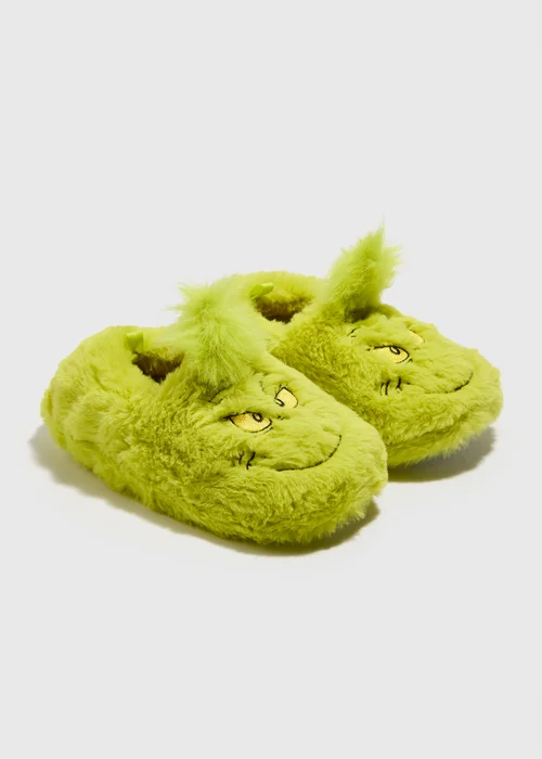 Kids Green The Grinch Slippers (Younger 4 - Older 6) - 4 Infants Image 1