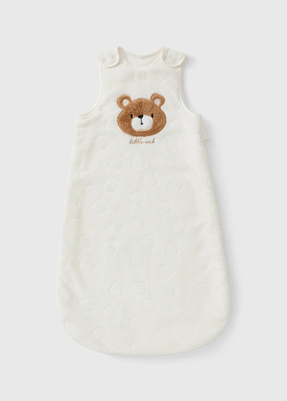 Baby Cream Patch Bear Embossed Sleep Bag (0-18mths) - 0-6 Months Image 1