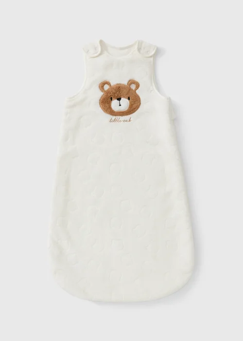 Baby Cream Patch Bear Embossed Sleep Bag (0-18mths) - 0-6 Months Image 1