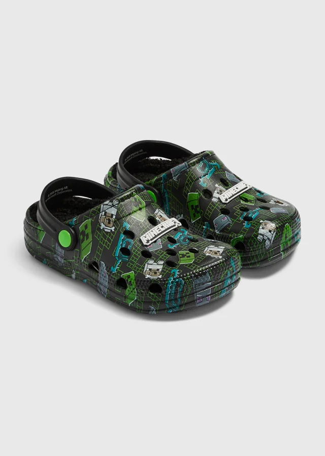 Boys Black Minecraft Clogs (Younger 8/9 - Older 5/6)