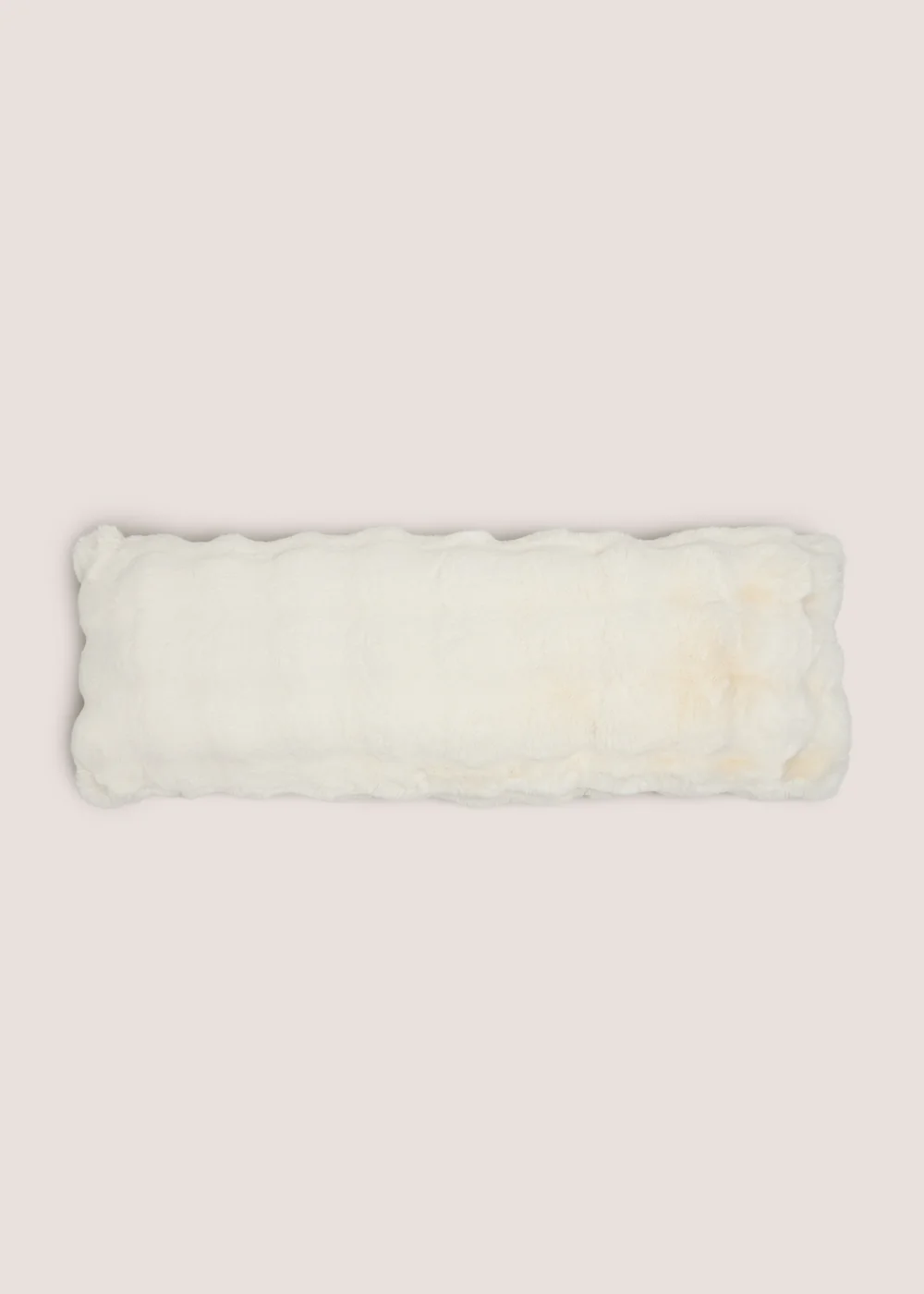 Cream Bubble Faux Fur Bolster Cushion Image 1