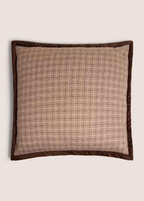 Brown Check Cushion Image 1