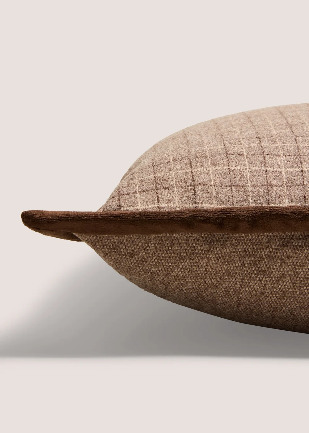 Brown Check Cushion Image 2