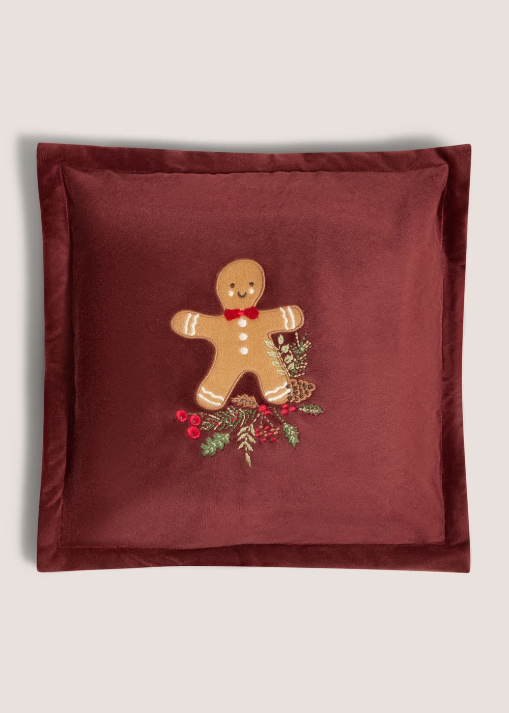 Gingerbread Red Velvet Cushion Image 1