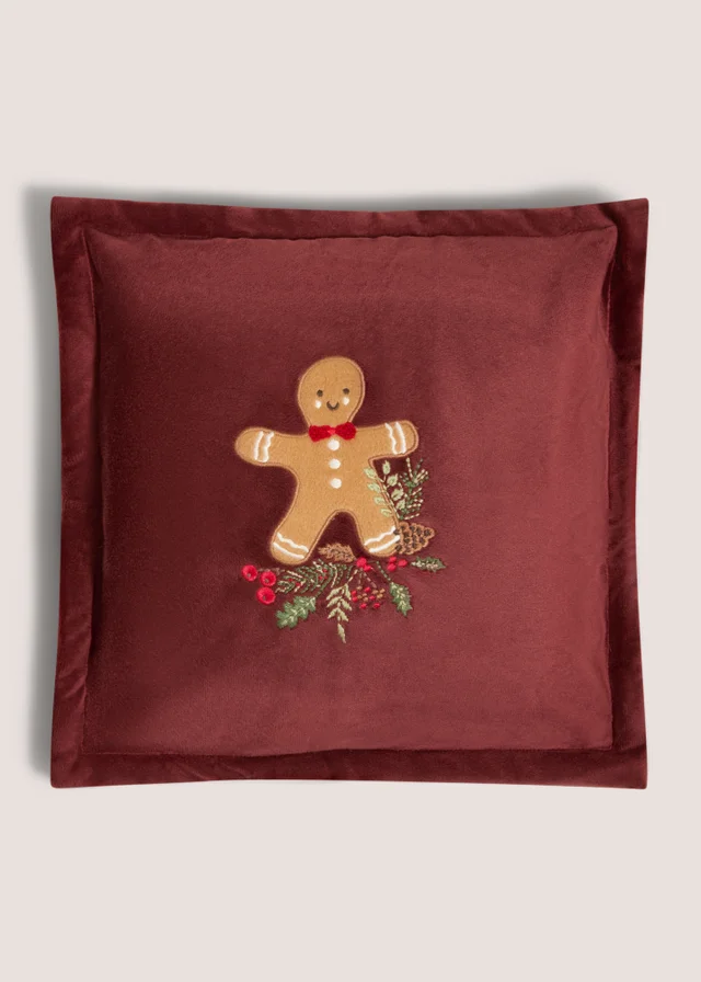 Gingerbread Red Velvet Cushion