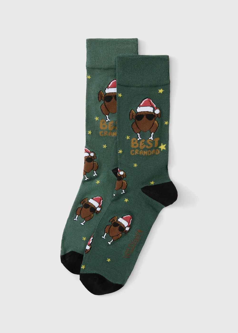 Christmas Khaki Grandad Socks - One Size Image 1