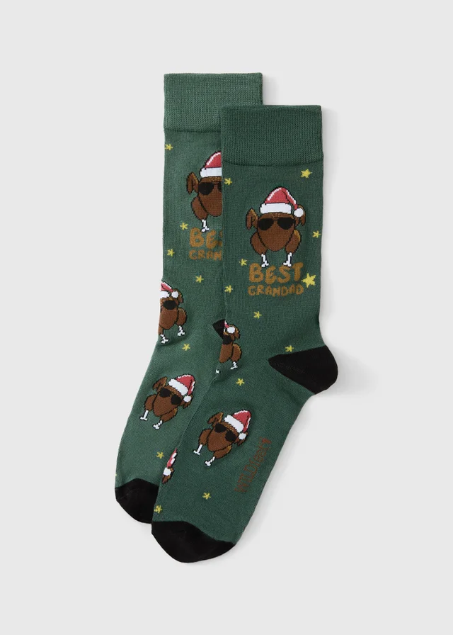 Christmas Khaki Grandad Socks