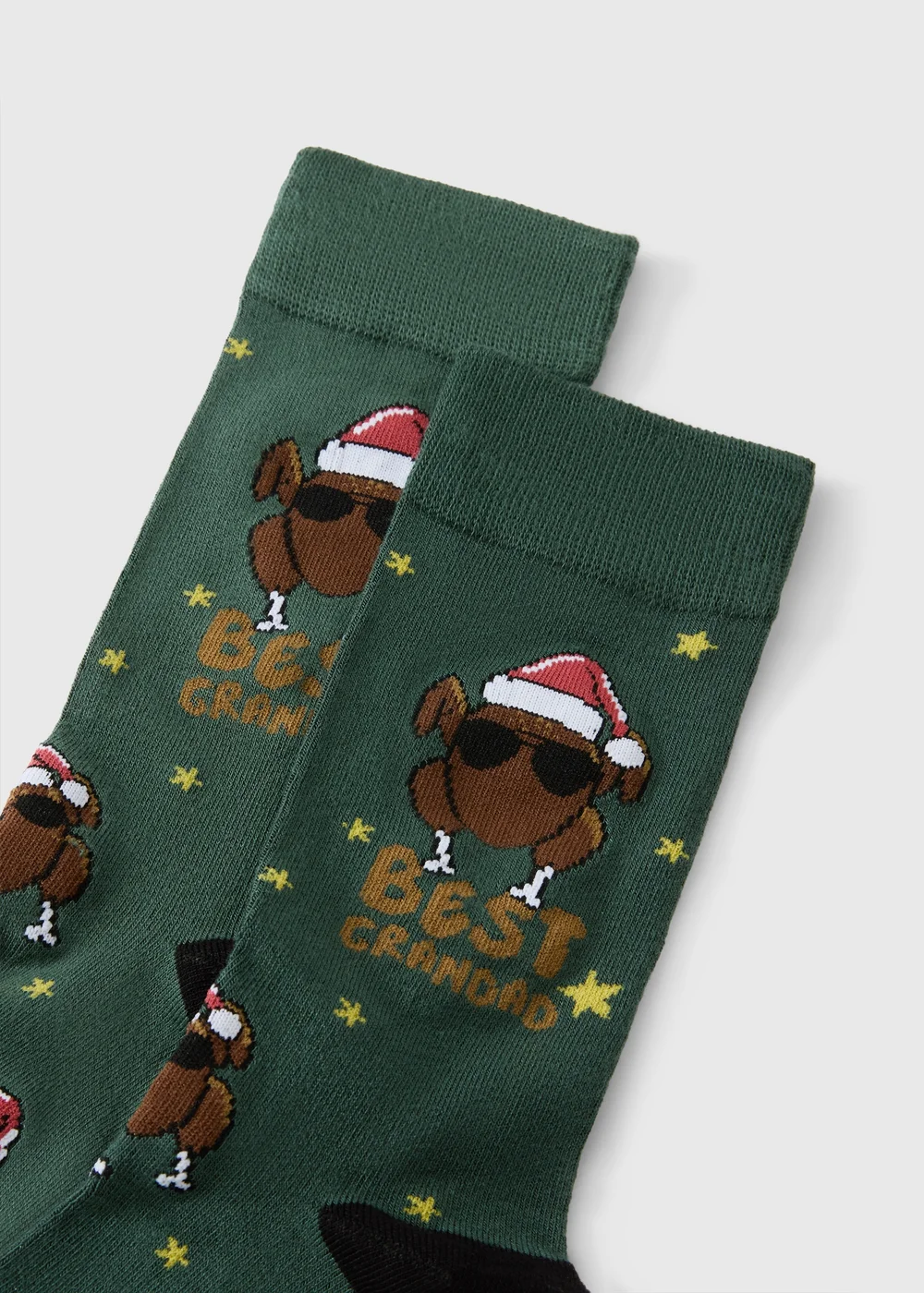 Christmas Khaki Grandad Socks - One Size Image 2