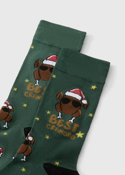 Christmas Khaki Grandad Socks - One Size Image 2