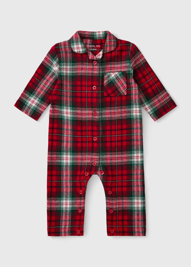 Baby Red Check Christmas Romper (0-23mths)
