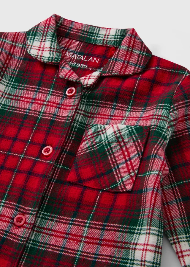 Baby Red Check Christmas Romper (0-23mths)