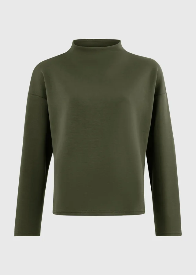 Khaki Scuba Co Ord Boxy Jumper