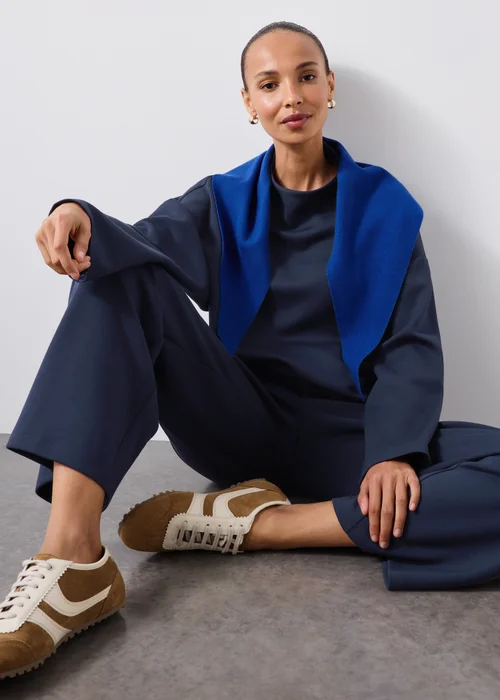Navy Scuba Co Ord Boxy Jumper - M Image 2