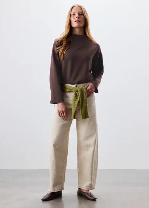 Chocolate Brown Scuba Co Ord Boxy Jumper - M Image 4