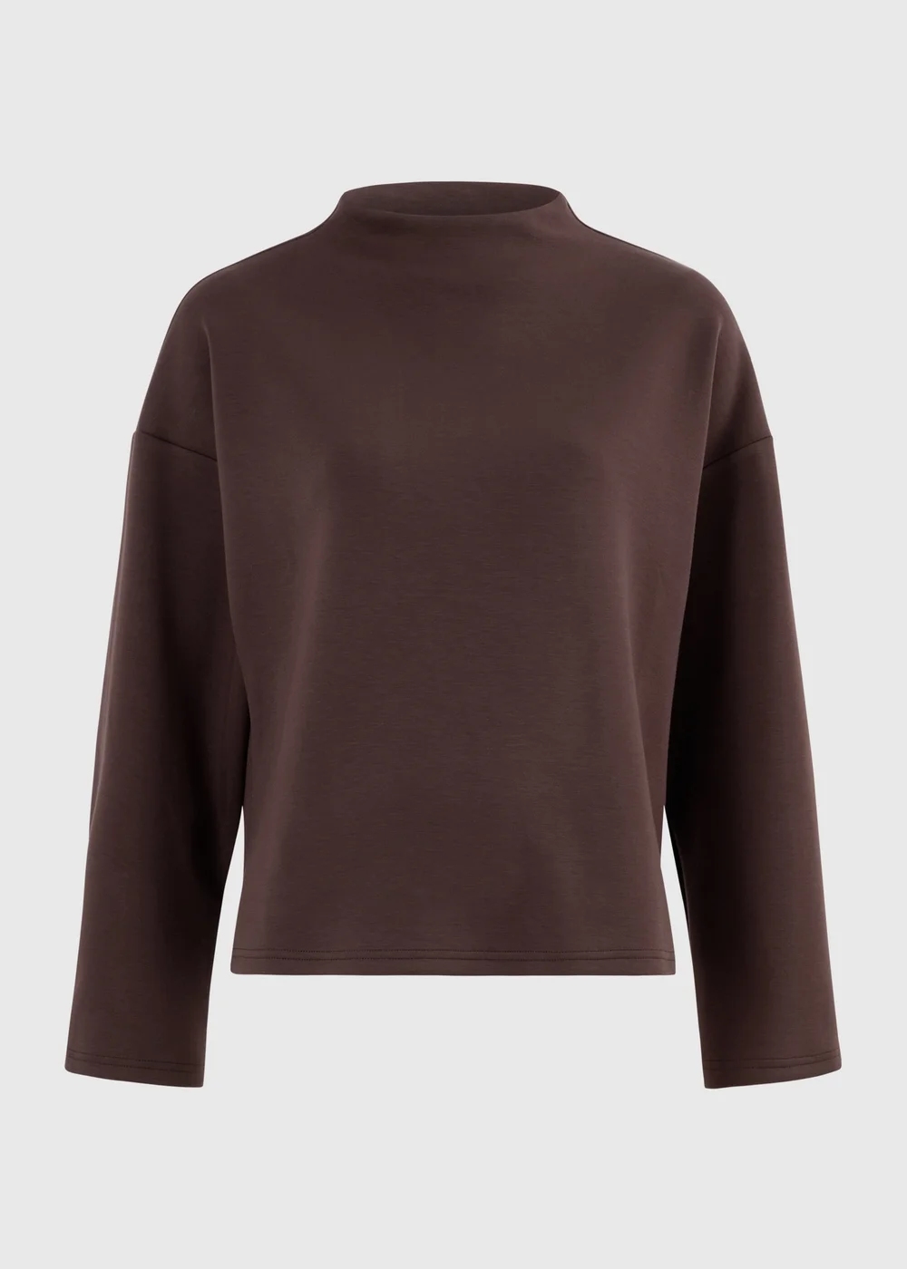 Chocolate Brown Scuba Co Ord Boxy Jumper - S Image 1