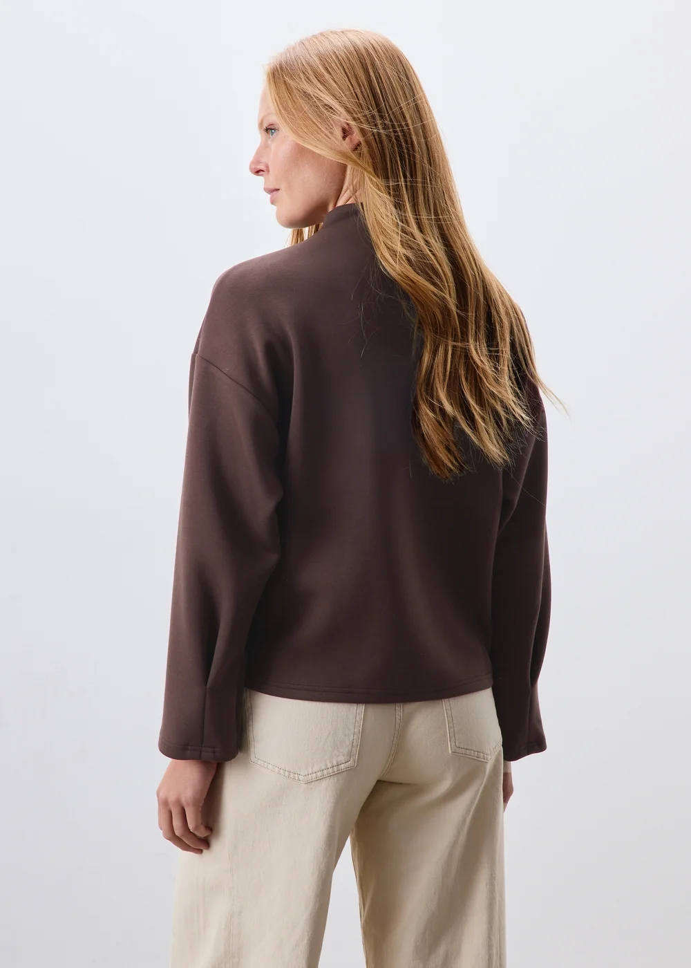 Chocolate Brown Scuba Co Ord Boxy Jumper - M Image 2