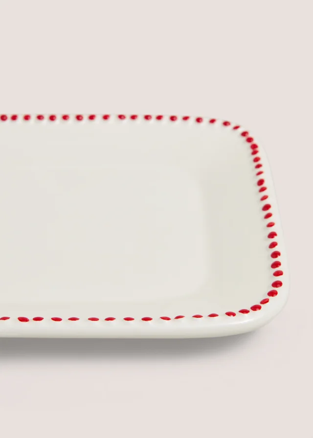 Red Dotted Serving Plate
