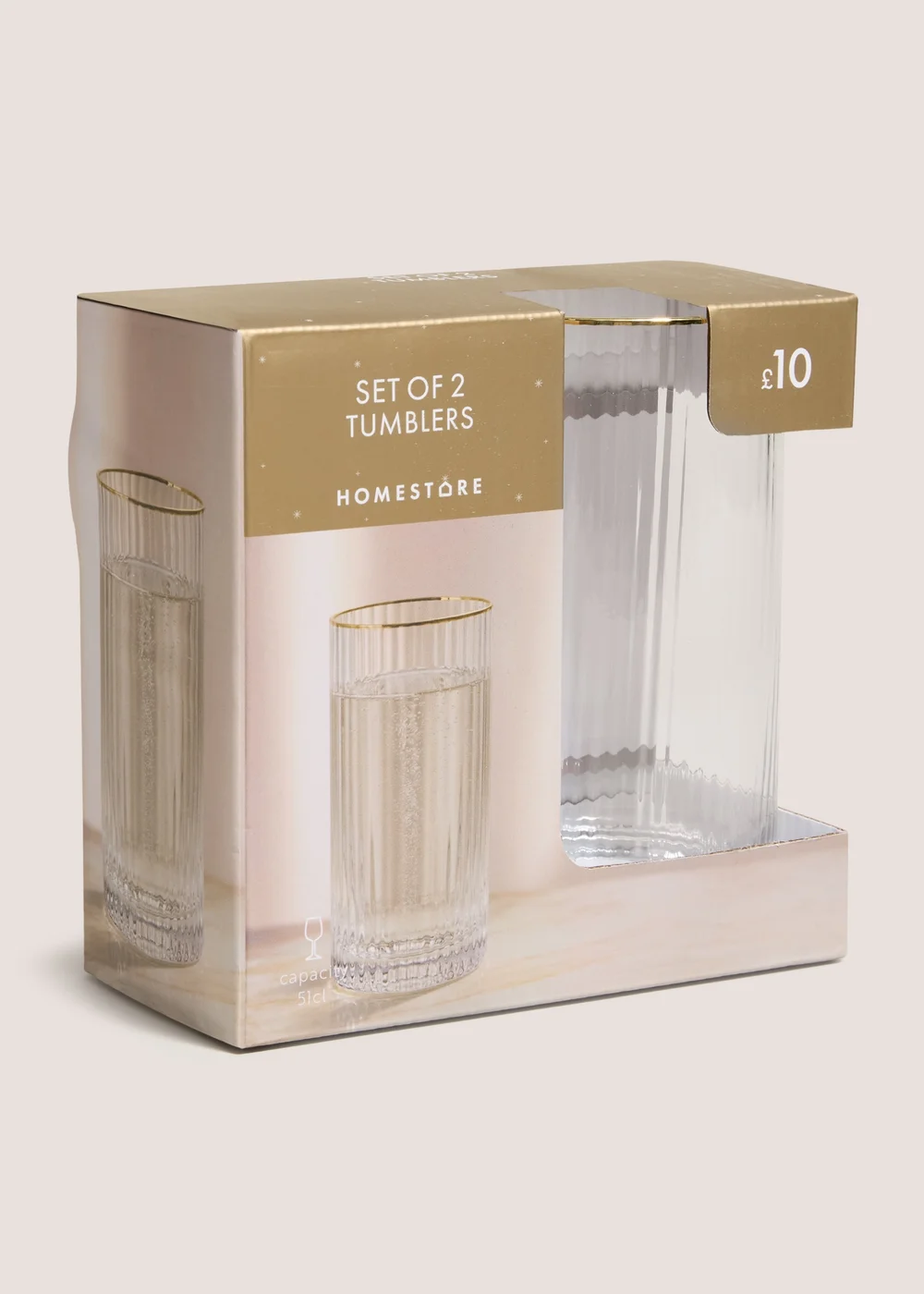 2 Pack Gold Rimmed Tumbler Image 1