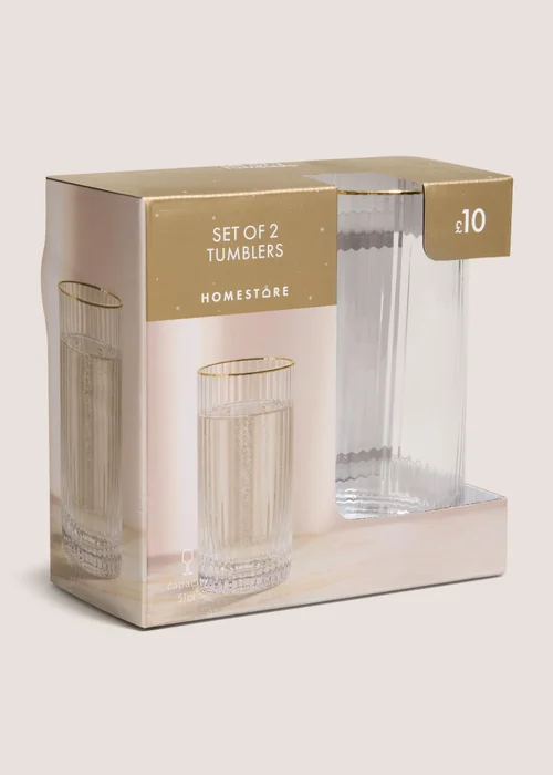 2 Pack Gold Rimmed Tumbler Image 1